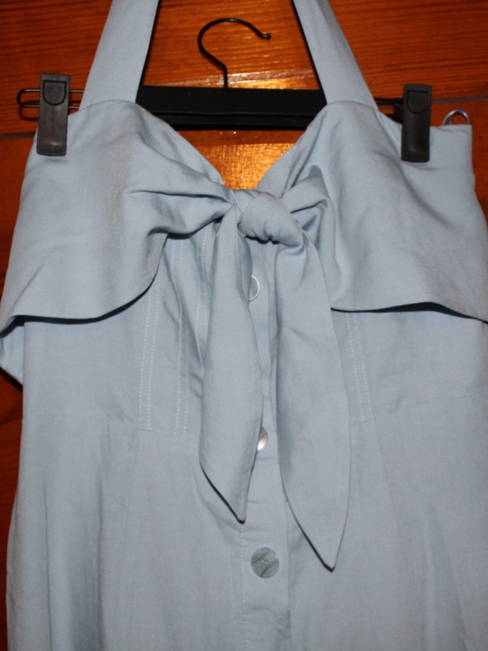 Astr Light Blue Halter Tie-Front Midi Dress - Picture 5 of 7